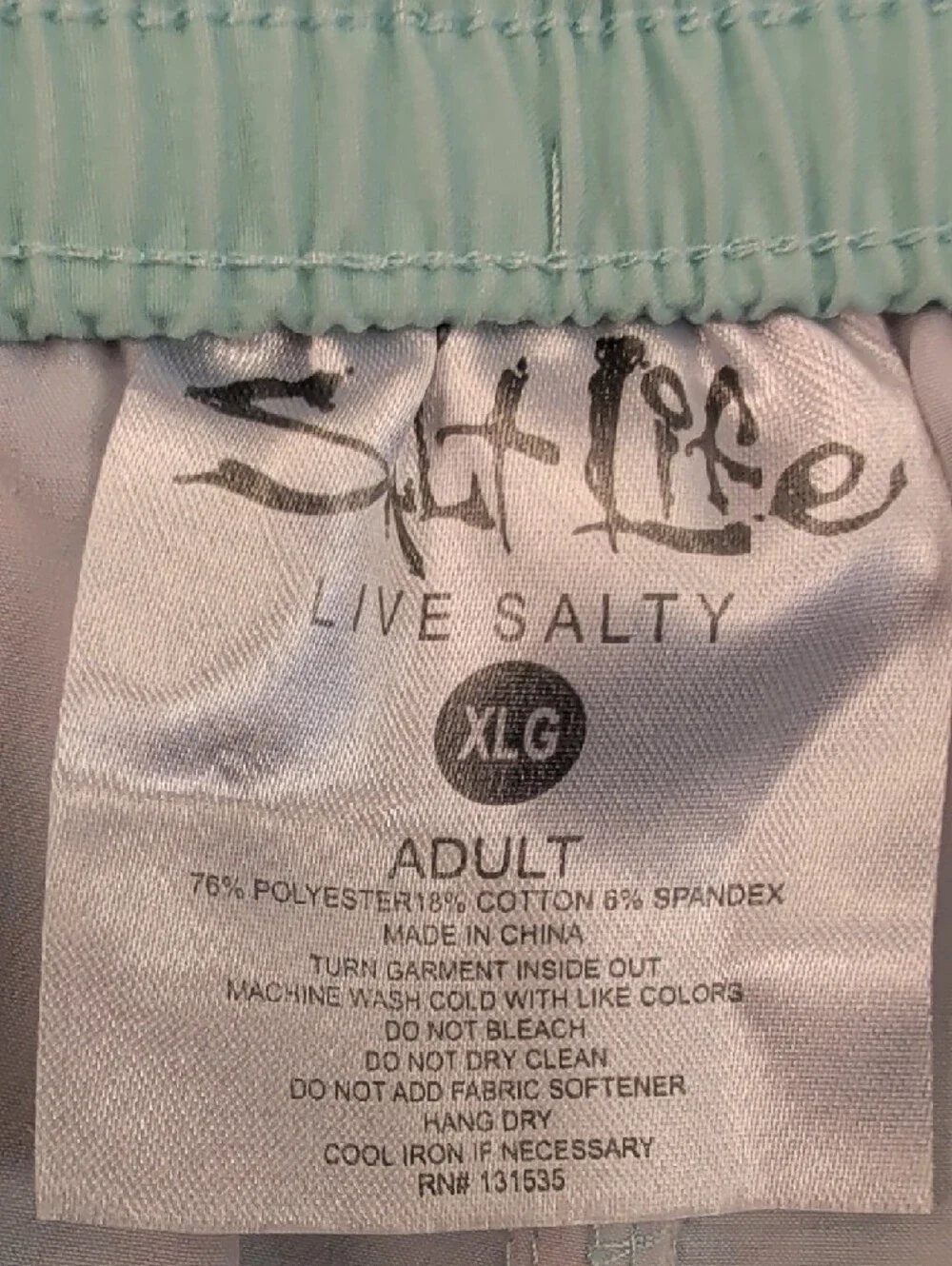 Salt Life Tropical Coral & Mint Leaf Print Athletic Shorts Size XL